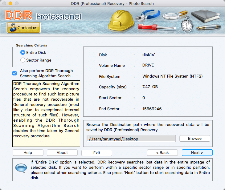 searching criteria